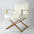Nowoczesny luksusowy design Jodi White Sheepskin Fotela